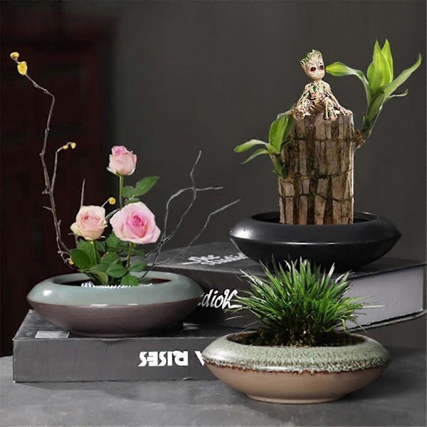 Ikebana-vaasisetti, keraaminen kukka-alusta-vaasi, kukka-alusta-vaasi esillepanoon, sammal- ja vesiviljelykasveille De