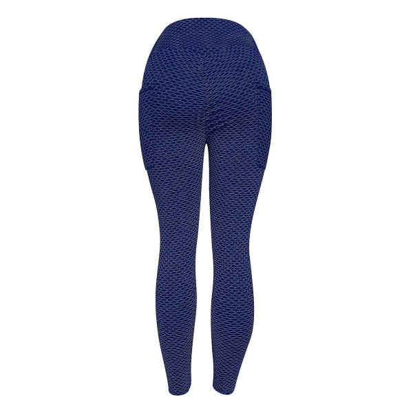 Tflycq Womens Stretch Yoga Leggings Fitness Löpgym Sport Full Längd Active Pants Blue L