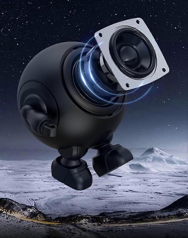 Bluetooth Robot Høyttaler Søt Bærbar Liten Stål Bluetooth Audio Trådløs (Svart)