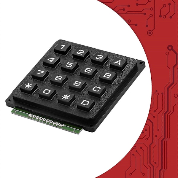 4x4 Tastatur MCU Board Tastatur Moduler med 16 Taster 4x4 Trykknapper Ekstern Tastatur Array Knap Tastatur