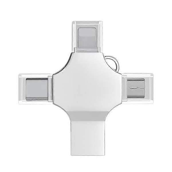 128GB USB-nøgle USB Flash Drive til Smartphone 4 i 1 Photo Stick Memory Stick 3.0 Høj Hastighed 128GB Metal USB-drev Ekstern Lagring til Computer Sm