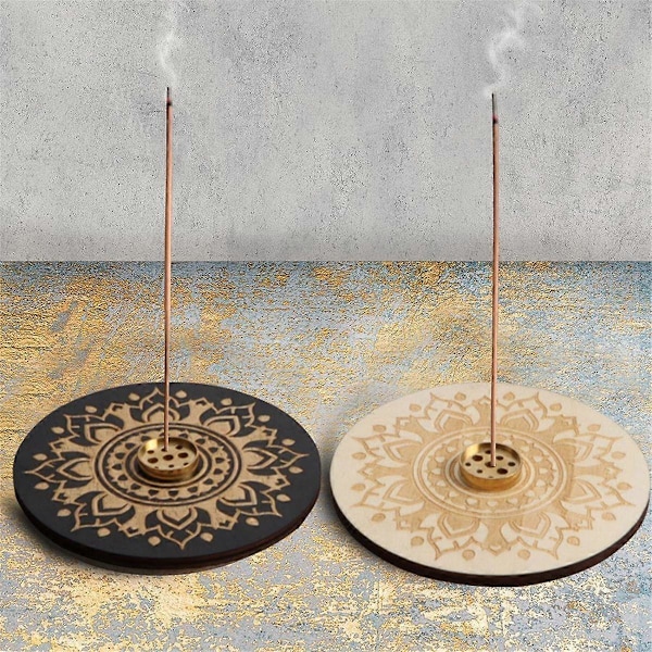 2 stk. Røgelsespindholder til boligindretning, meditation, yoga, sort, A