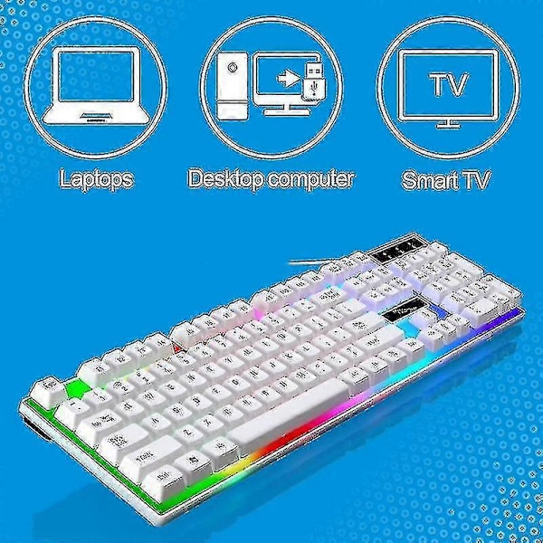Datortillbehörsset Zgb G21 104 Tangenter Usb Kabelansluten Mekaniskt Färgglad Bakgrundsbelysning Kontor Dator Tangentbord Gaming