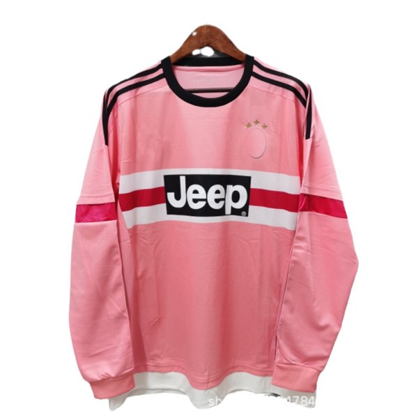 Retropaita 15-16 kauden Juventuksen lyhythihainen vaaleanpunainen jalkapallopuku NO.21 DYBALA M
