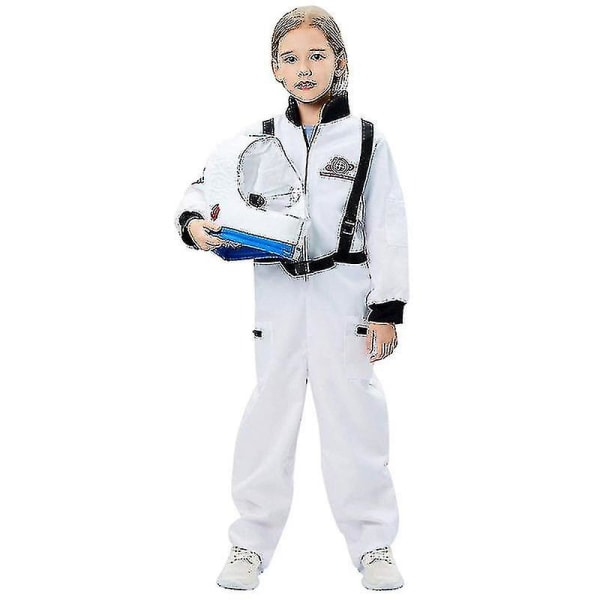 Nopea toimitus Lasten astronauttiasu univormu Pelit Esitysasu Halloween-karnevaalinaamio White XL