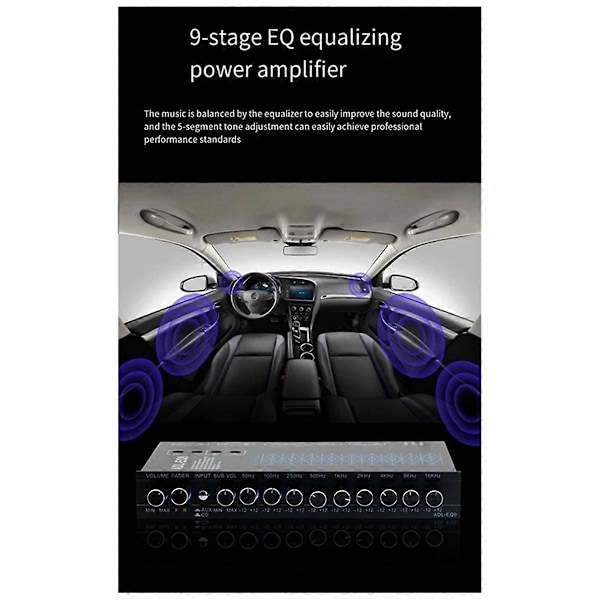 Auto Cube 9-bånds grafisk equalizer digital bilstereo - EQ9 fuld serie bilforstærker equalizer med A