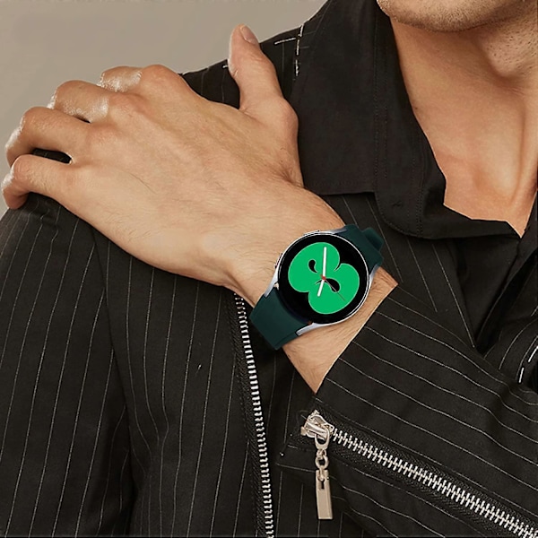 6-pakks kompatibel med Samsung Watch 4-reimer 40 mm 44 mm / Galaxy Watch 4 Classic-reim 46 mm 42 mm, sølvspenne myk silikon sportsutskiftingsreim for