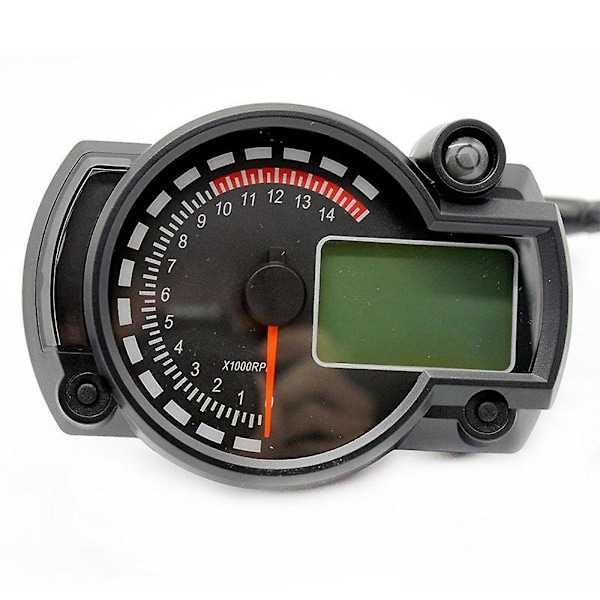 Universal Justerbar Farve Baggrundslys LCD Digital Motorcykel Speedometer Kilometertæller Motorcykel Omdrejningstæller