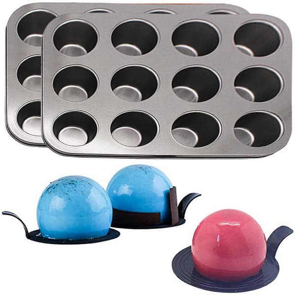 Kageforme og -forme Kulstofstål Halvkugleform DIY Chokolade Cupcake Kage Muffin Bageform