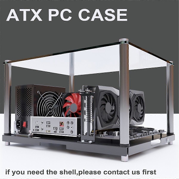 PC Testiavain avoin runkoteline avoin kehys DIY pelitietokone avoin kotelo tukee emolevyjä ATX M