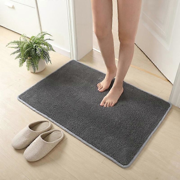 Sisääntulo matto sisätiloihin, konepestävä liukuesteovimatto erittäin imukykyinen ja kestävä sisä- tai ulkokäyttöön etuovelle - 50 x 80 cm, harmaa