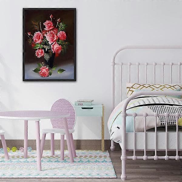 Diamantmaleri Blomst, DIY 5D Rose Rose Diamantkunst Maleri K