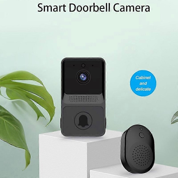 Trådlös Fjärrkontroll Video Dörrklocka, Smart Video Dörrklocka Hem Intercom HD Mörkerseende Wifi Laddning, Smart Dörrklocka, Tvåvägssamtal, Appkontroll