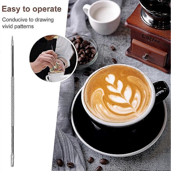 5 stk. kaffemaskinbørste med skje, kaffekvernbørste, rengjøringsbørste for kaffemaskinens gruppehode, metall B