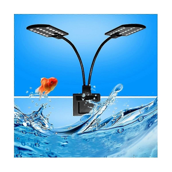 X7 Dobbelt Hoved Super Lys LED Akvatisk Plante Vækst Lampe Akvarium Lys Vandafvisende Klips-på Fiskekum L