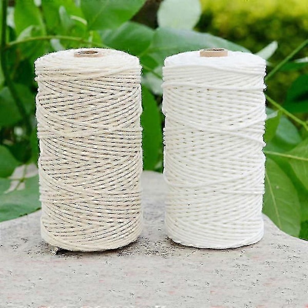 Macrame Garn Til Håndarbejde, 3mm Hvid