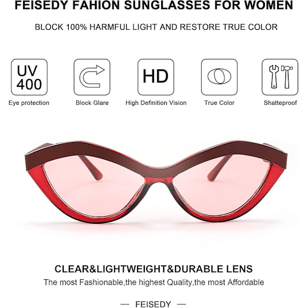 Ubiuo Retro Cateye Aurinkolasit Hauskat Suuret Silmät Muoto Lasit Trendikkäät Söpöt Huulet Design Browline Yhdistelmä B2763