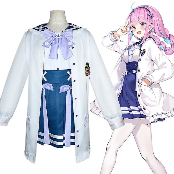 Anime Cosplay Kostym Minato Aqua Vit Jk Uniform Sailor Suit Daily Wear Halloween Party XXXL