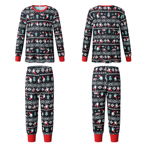 Hjem Matchende julepyjamas Nyhet Ugly Snowflake Print Pyjamas Holiday Pyjamas Set Kid 5-6 Years