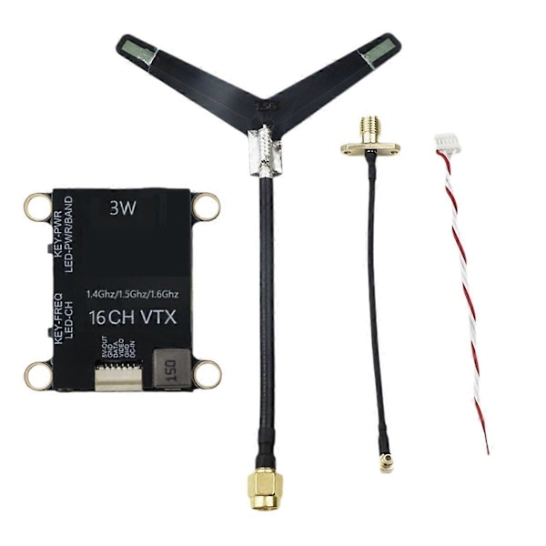 1.4G 1.5G 1.6G 3W FPV VTX 16CH 3000mW Videosender Modul til RC FPV Fastvinget Fly Lang