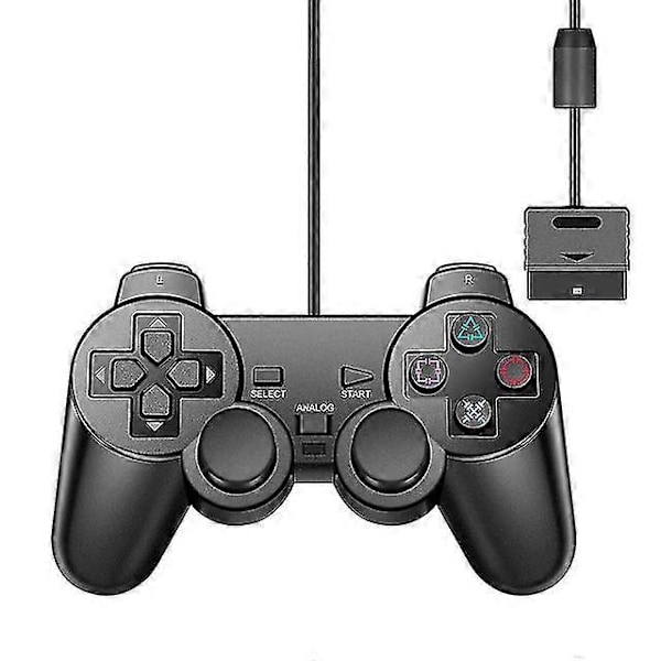 Ohjain PS2:lle Langallinen ohjain Sony Playstation PS2:lle kaksoisvärinällä USB-langallinen joystick-peliohjain videopelit