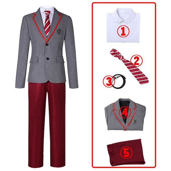 2022 Ny Cosdaddy Las Encinas Elite Skoleuniform Kostume Mand Kvinder Suit Skjorte Nederdel Plisseret Jk Series Cosplay kostume Men XL
