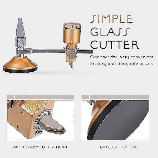 Glasskutter Sirkelkutter 600mm Justerbar Keramikkutter Med Sugkopp