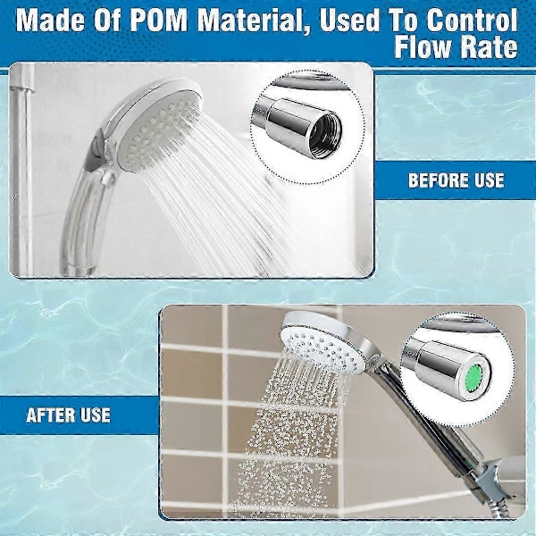 Flow Restrictor Dusj Vannsparer for Dusj, 2 Stykker Vannstrømbegrenser Sett D, Opptil 70% Vannbesparelse