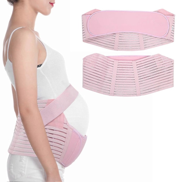 Maternity Støttebælte Åndbar Graviditetsmavebånd Justerbar Rygstøtte Bracepink L