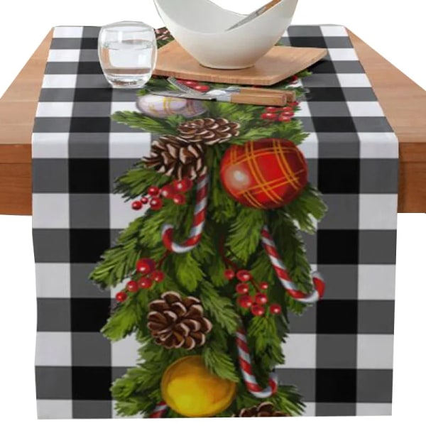 Ny julblomma Ansiktslös Gnome Älg Träd printed bordslöpare flagga matsal kök bordsduk bordsduk cover dekor style 14 rectangle 33X150CM