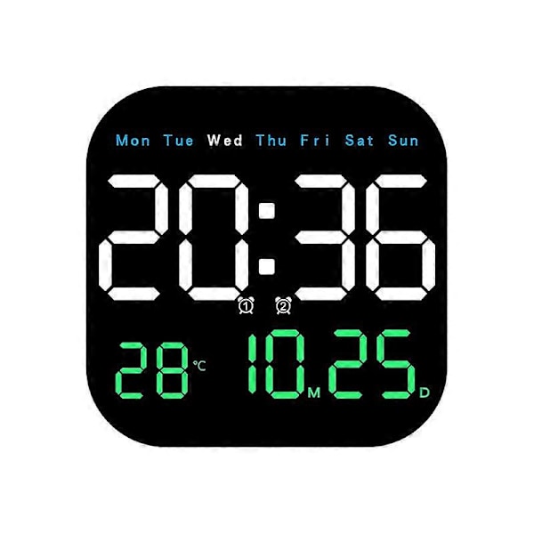 Digitalt Vægur LED Vækkeur Stort Display med Timing Funktion LED Display Tæl Op & Ned Timer Justerbar Lysstyrke Vækkeur til Stue