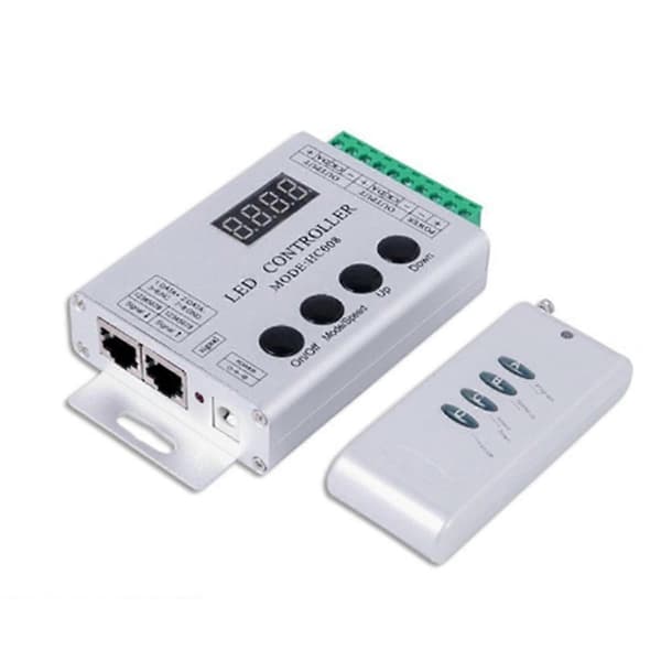 HC008 Programmerbar LED-kontroller 133 Effektlägen RF-kontroll 2048 LED-pixel för WS2811 WS2812 RGB LE