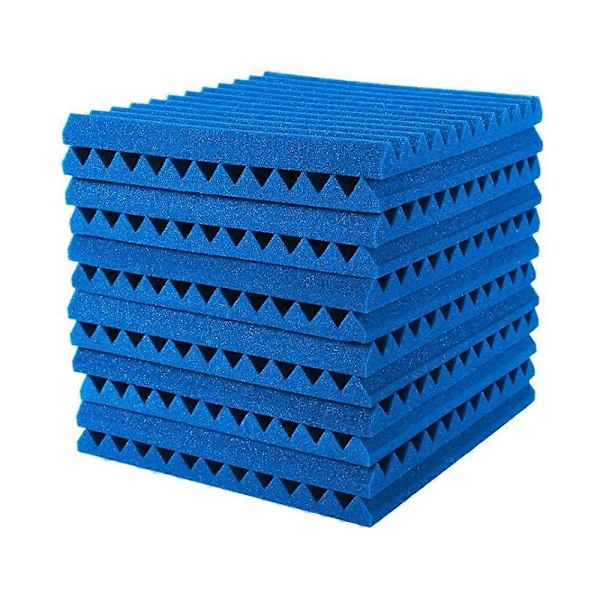 24 Pakke Akustiske Skumplater 1X12X12 Tommer, Lydtette Veggpaneler med Brannlyd, Lydpaneler Kiler for Studioer, Hjem