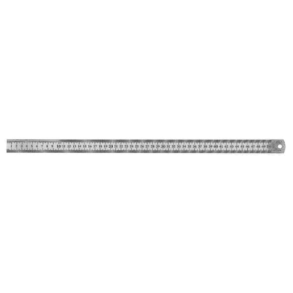 Metrisk lineal i rustfrit stål 50 cm til almindelig brug