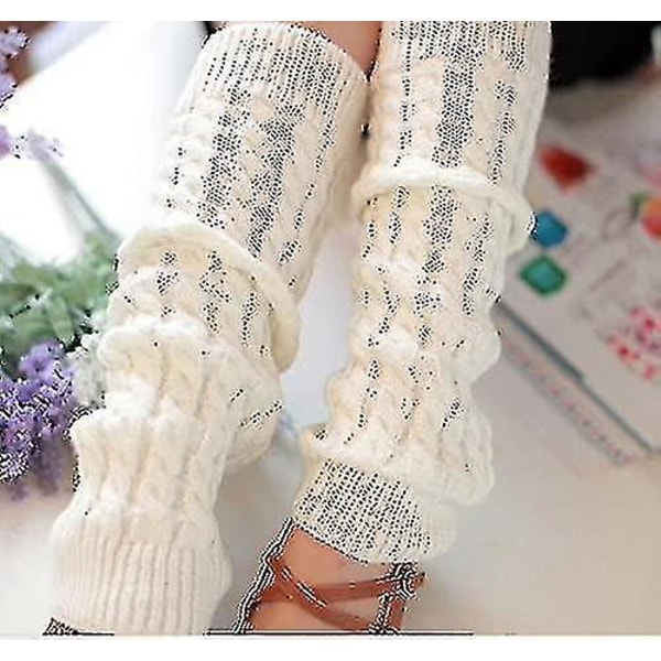1 par strikket vinter termisk varme benvarmere-lange sokker Støvlemanchetter Topper Legging