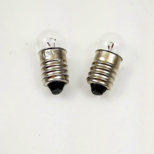 10 kpl Mini-lamppuja E10-kierteellä taskulampulle, 2,5 V 0,3 A