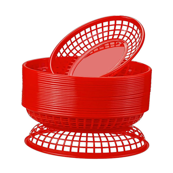 24x Soikea Ruokakori Leipäkorit Friteerauskorit Tarjoilualusta Retro Säilytyskori Laatikot Kanalle Hot Dogeille Ranskalaisille Piknik Keittiöön