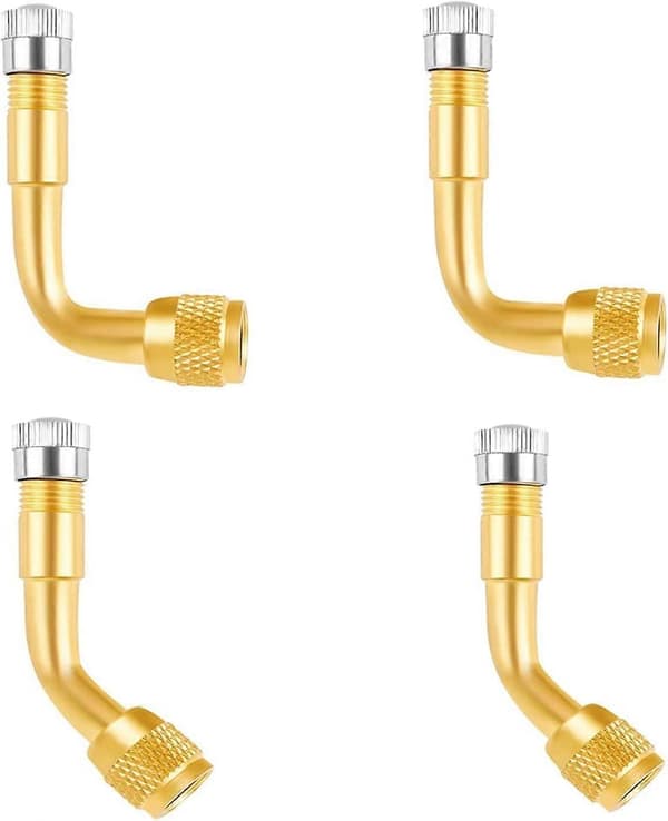 4-pack Ventilstiftförlängare, Däckventilsförlängningsadapter Ventilstamadapter 90 & 135 Grader Mässing Luftdäckstamförlängare