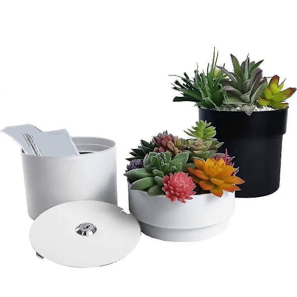 Blomkruka Gömställe Säkerhetslåda Krukor Förvaringsburk+lås Spargris Göm Pengar Nycklar Organizer Andra Va (shikai)