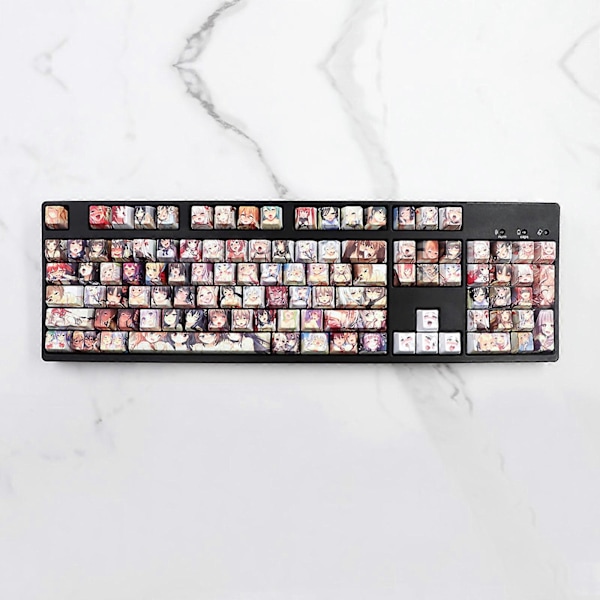 108 tangenter Keycaps Japan Anime PBT Sublimering OEM Keycap för Mekaniskt Tangentbord