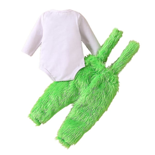 How The Grinch's Stole Christmas! Nyfødt baby gutt jente Xmas antrekk Romper plysj selebuksesett Barneklær 3-6Months