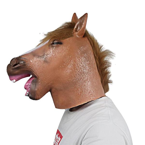 Halloween Hestehoved Maske Bold Cosplay Latex Hestehoved Maske Dyrekostume Teater Prank Crazy Party Halloween Decor