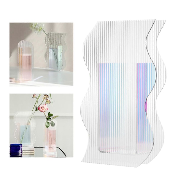Akryl Blomvas Nordisk Bordsdekoration Geometrisk Dekor Morgonrodnad Blomhållare Studio Minimalism Bröllopsdekorationer