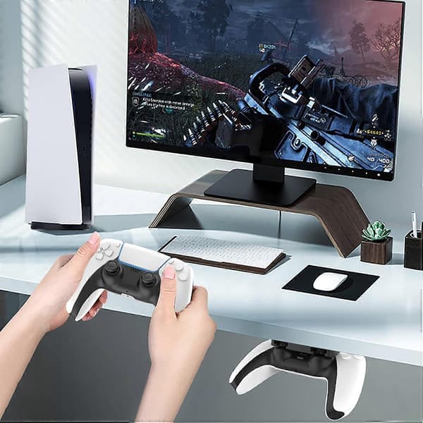 Controllerholder til PS5 og stander til PS4, selvklæbende vægbeslag, pladsbesparende opbevaringsstativ