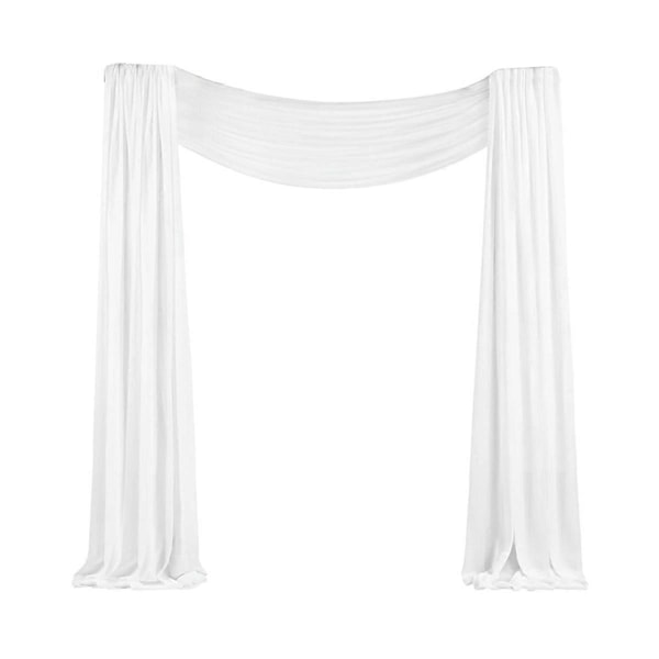 Bröllopsbåge Draperingstyg 1 Panel 75cm X 6m Vit Skir Chiffong Gardin Draperingar för Bröllop