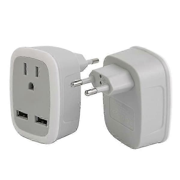 Europeisk Reseadapter, Internationell Strömadapter med 2 USB