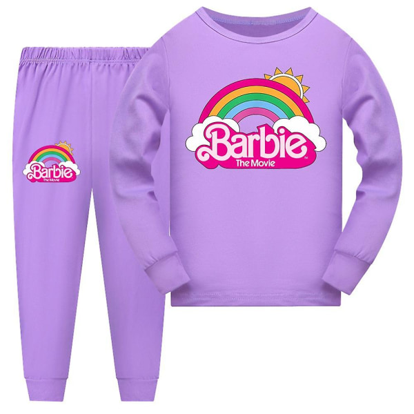 Barbie Movie Print Kids Girls Pyjama Set Purple 9-10 Years