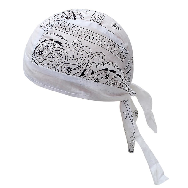 Multi hip hop-puuvillainen print Pirate Bandana Beanie Streetwear Paras joululahja White