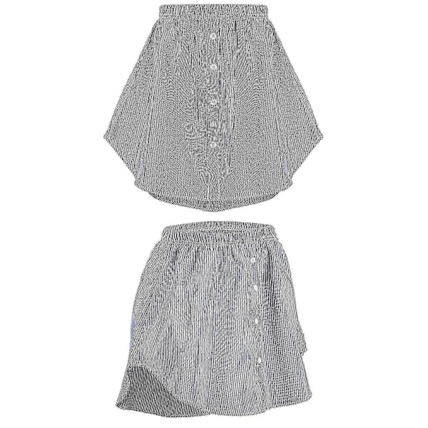 4 stk Skjorteforlenger for Kvinner Justerbar Lagdelt Falsk Topp Nedre Sveip Skjorte Halv Lengde Mini Skjørt (flerfarget, XL)