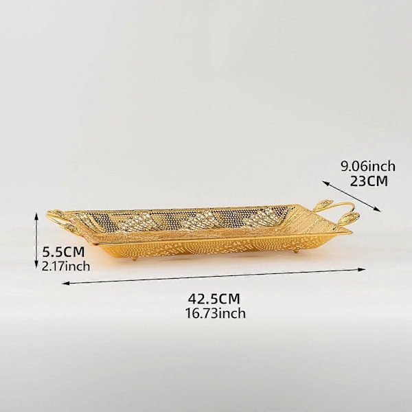 Rektangulär Serveringsbricka Frukt Dessert Display Robust Modern Bricka Vanity Bricka för Toalettbord Hushåll Sovrum Frukost Dessert